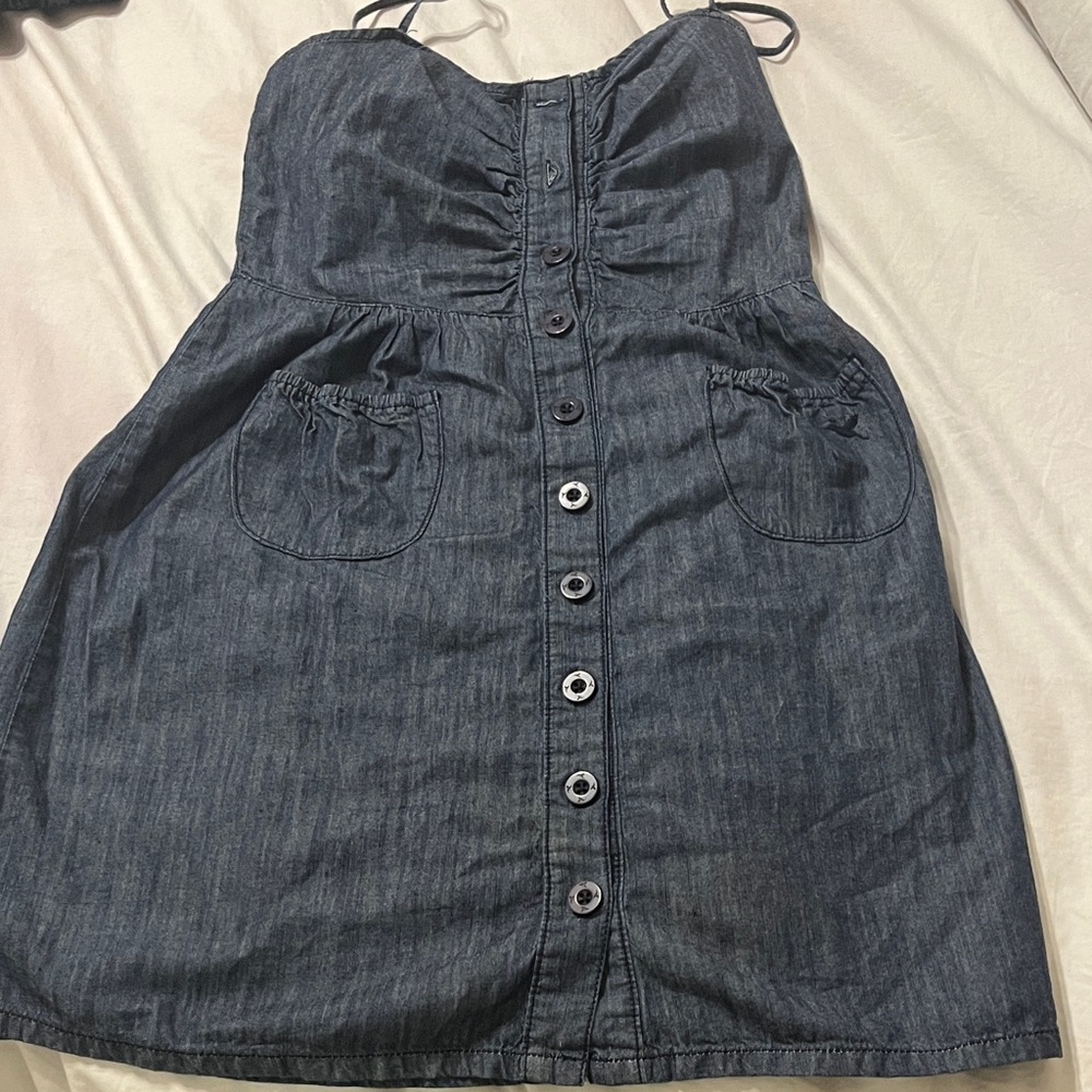 Grane Denim Mini Dress with Button Front